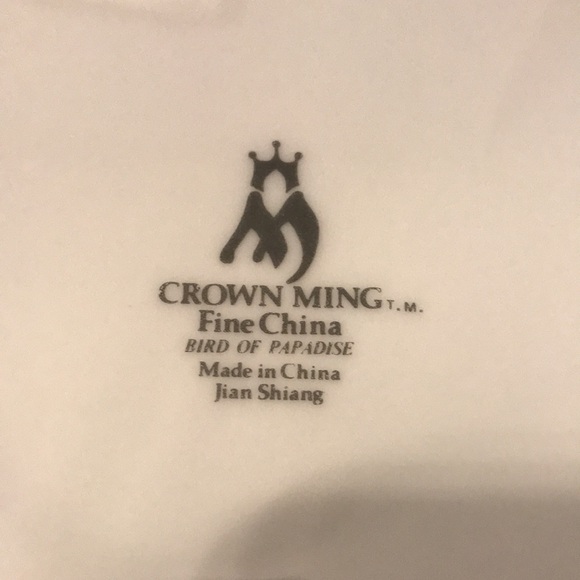 Crown Ming bird of paradise fine China 10 1/2” dinner plates set of 4 euc (a) - Picture 6 of 6